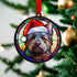 Cairn Terrier in Santa Hat Suncatcher Decoration